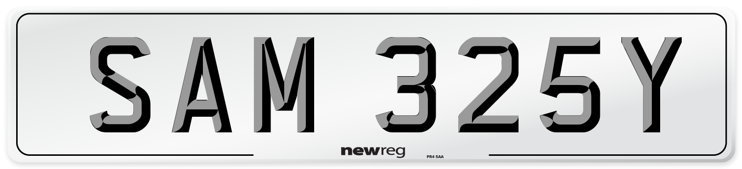 SAM 325Y Number Plate from New Reg